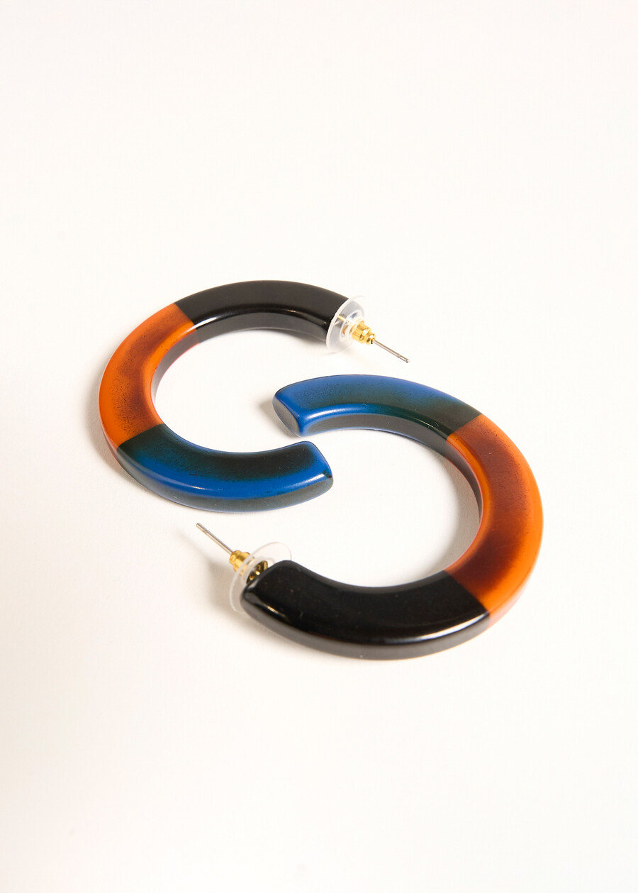 Orecchini Gilda in resina NERO BLACK Donna , immagine n. 3