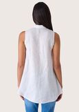 Teddy 100% linen top BIANCOVERDE PERA Woman image number 3