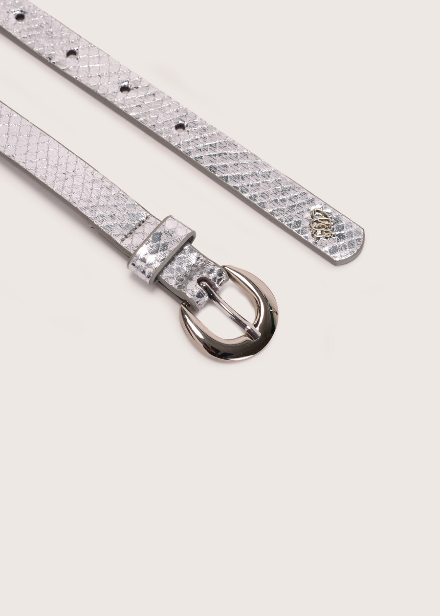 Carola python-effect belt GRIG SILVER GOLD Woman , image number 3