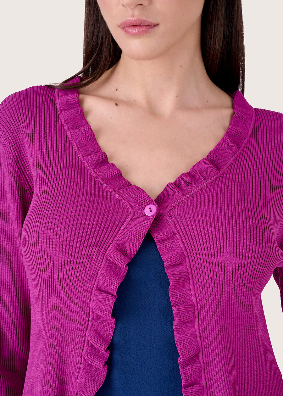 Cardigan Margot con rouches VIOLA GRAPE Donna , immagine n. 2