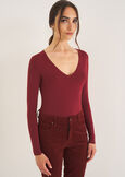 T-shirt Sara con scollo a V ROSSO CHIANTIVERDE FORESTA Donna immagine n. 1