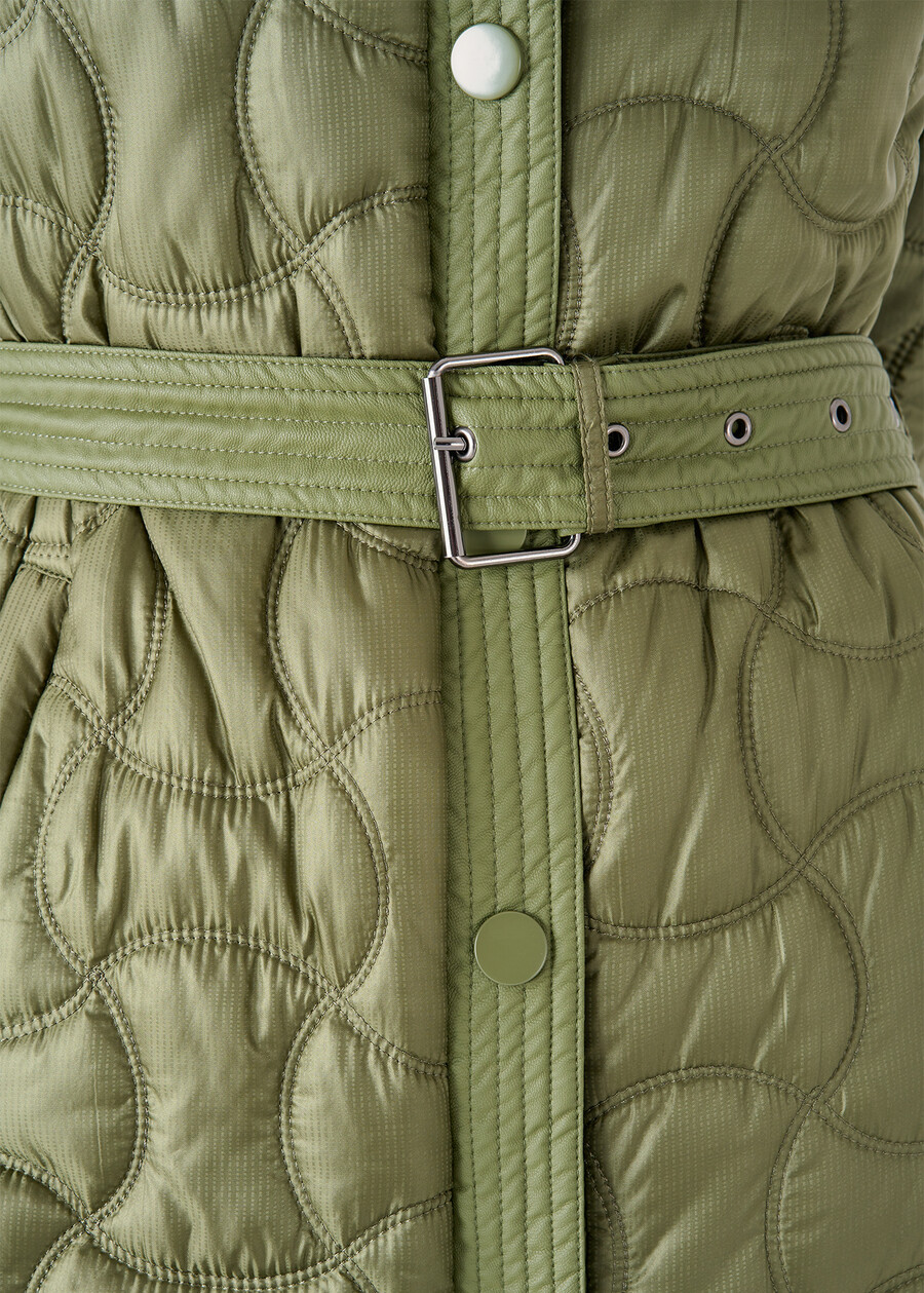 Taylor matelassé trench coat VERDE CARCIOFO Woman , image number 3