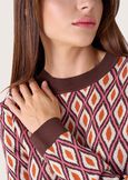 Melyna geometric pattern jersey MARRONE CASTAGNA Woman image number 2