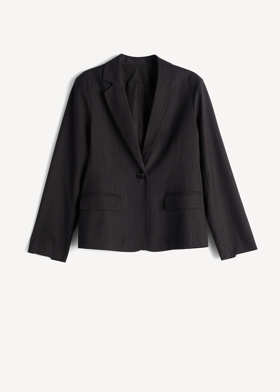 Blazer Gennyfer gessato monopetto NERO BLACK Donna , immagine n. 7