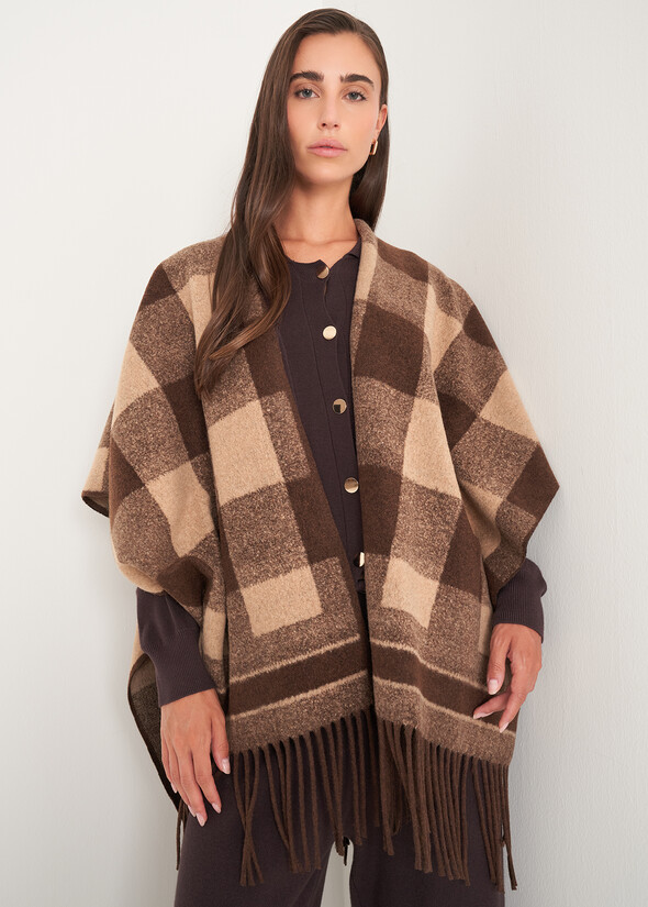Mantella Morea in panno con dettagli in ecopellicc MARRONE CAFFE Donna null