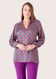 Sadee blouse in double fabric MARRONE EQUADORNERO BLACK Woman image number 1