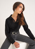 Classy cotton embroidered shirt NERO BLACK Woman image number 1