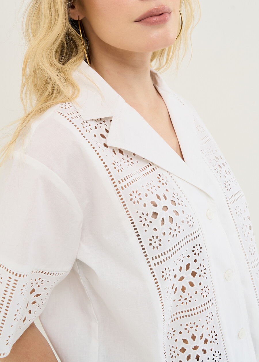 Cammy shirt with openwork embroidery BIANCO WHITE Woman , image number 2