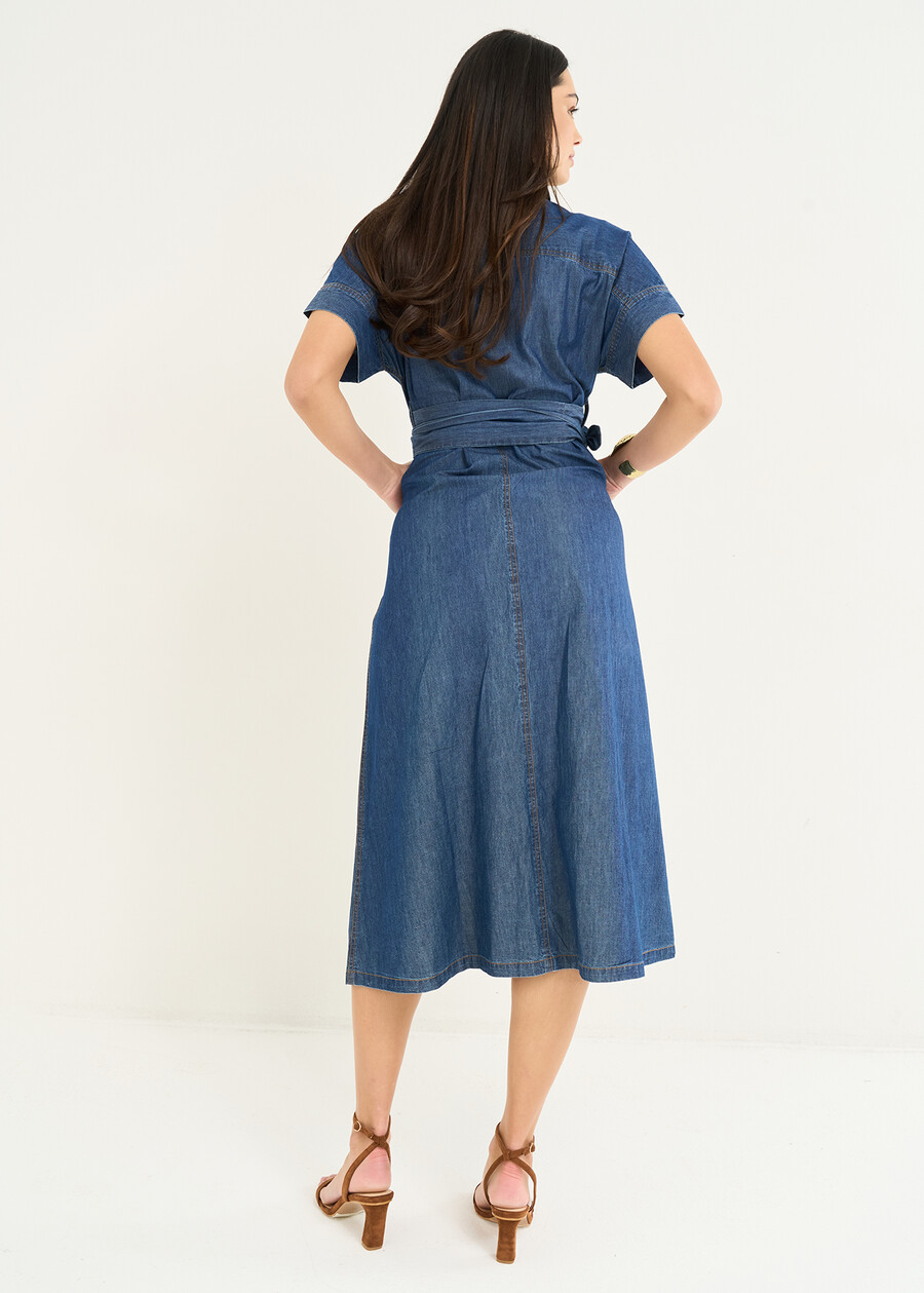 Abito midi Azalea in chambray DENIM Donna , immagine n. 4
