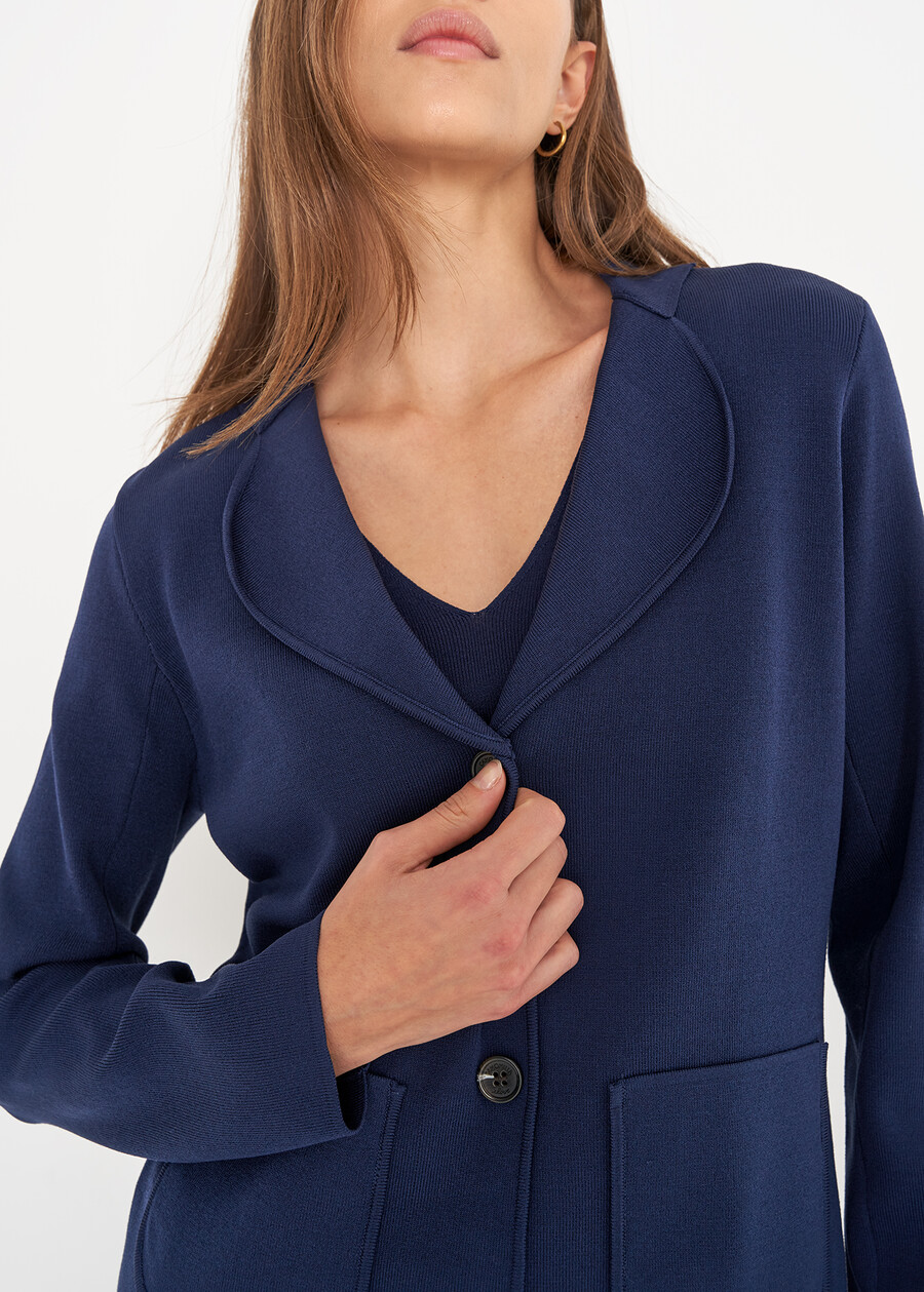 Cardigan Gianitoba modello blazer BLU NAVYBIANCO BURRO Donna , immagine n. 3