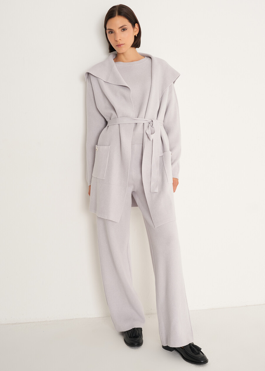 Cardigan Clotilde con collo a scialle MARRONE CAFFEGRIGIO PERLA Donna , immagine n. 6