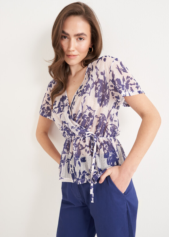 Blusa Sun con stampa floreale BEIGE LATTE Donna null