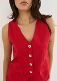 Glory linen blend waistcoat top ROSSO Woman image number 2
