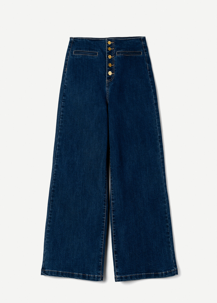 Pantalone Dannie in denim di cotone BIANCO WHITEDENIM DARK DENIM Donna , immagine n. 5