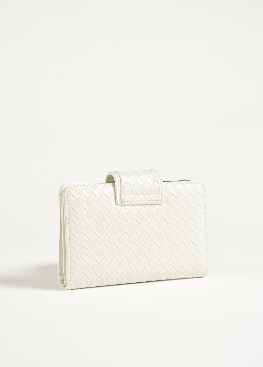 Percy woven eco-leather wallet BIANCO WHITE Woman , image number 3