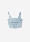 Top Tiara in denim di cotone DENIM LIGHT DENIM Donna immagine n. 6