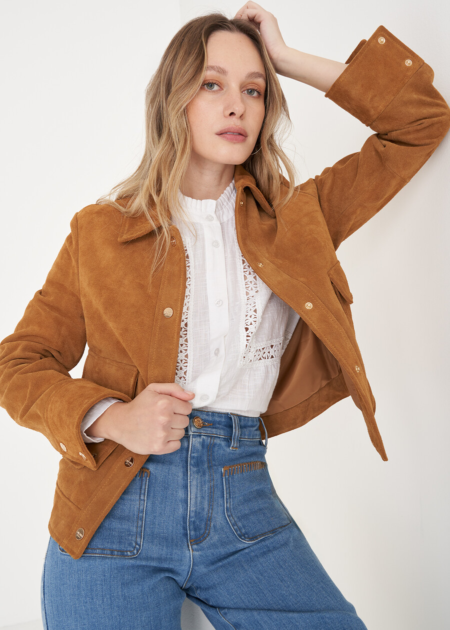 Giubbino Greta 100% vera pelle MARRONE CARAMELLO Donna , immagine n. 3