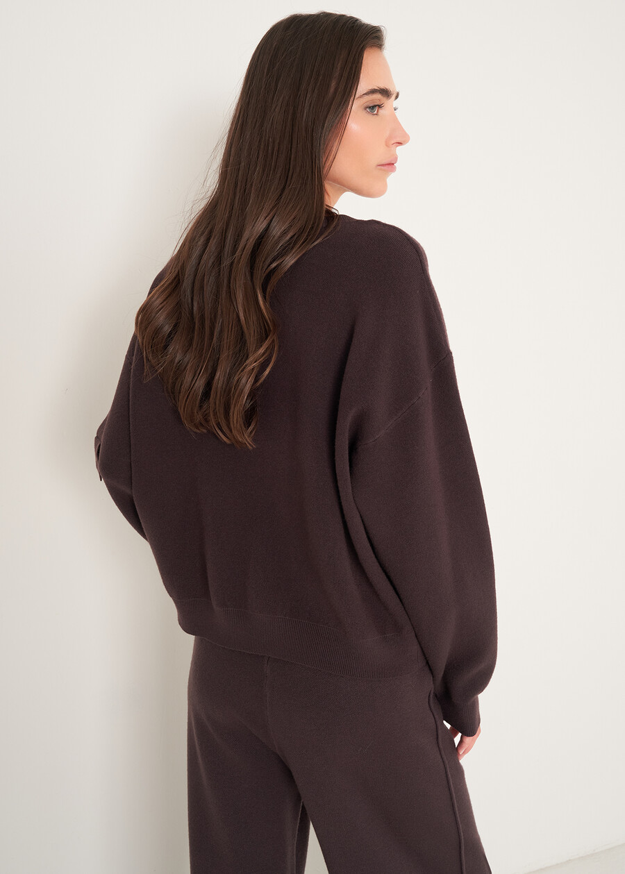 Monia sweater with sleeve pocket MARRONE CAFFEGRIGIO PERLA Woman , image number 4