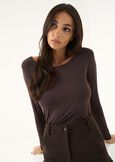 Susanna round-neck t-shirt ROSSO BORDEAUXVERDE GARDENMARRONE Woman image number 1