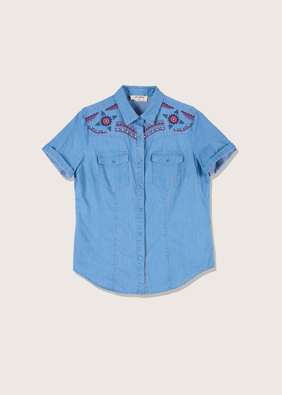 Corynn denim shirt with embroidery DENIM Woman , image number 4