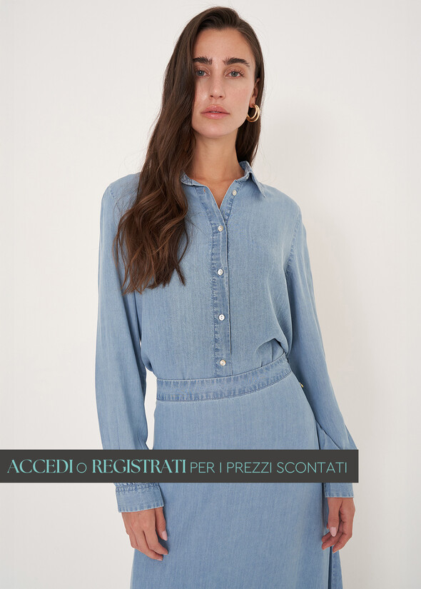 Camicia Carioka in cotone e lino
 DENIM MEDIUM DENIM Donna null