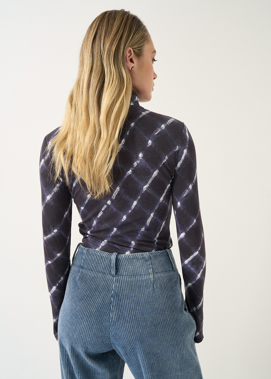 Suzan viscose top with snap buttons BLU Woman , image number 3