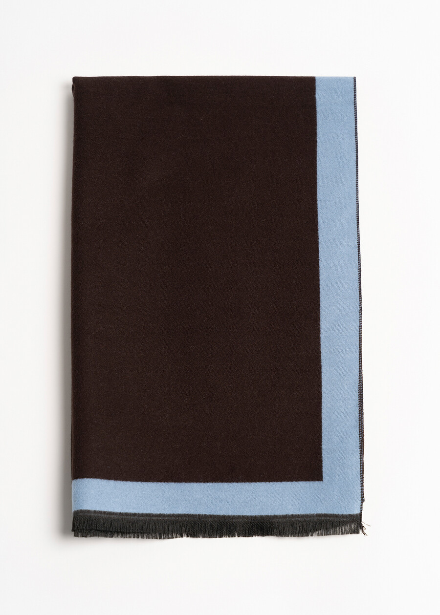 Sciarpa Susy con bordo a contrasto GRIGIO CENEREMARRONE CAFFE Donna , immagine n. 2