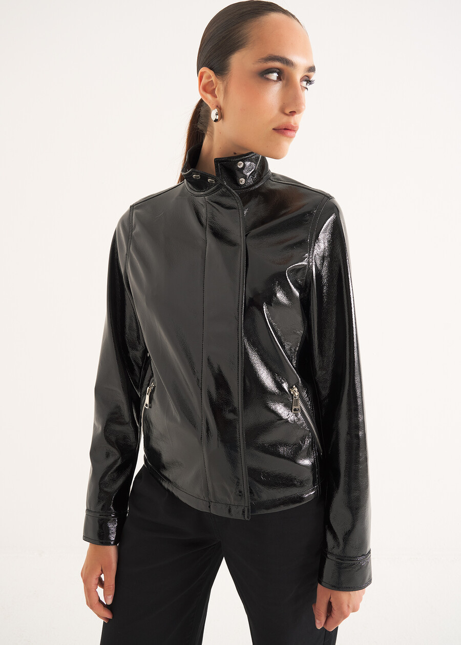 Giubbino Geson in ecopelle NERO BLACK Donna , immagine n. 1