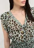 Alvara animalier embroidery dress VERDE AQUA Woman image number 3