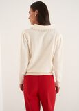 Marta mohair sweater with pearl neckline BIANCO BURRO Woman image number 3
