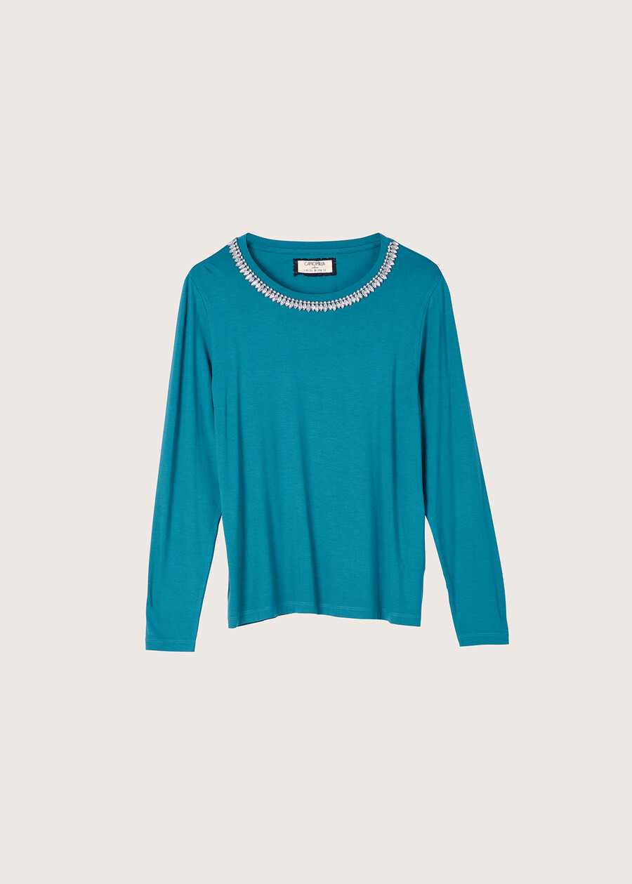 Soleil jersey with crystals BLUE COLONIALVIOLA UVA Woman , image number 4