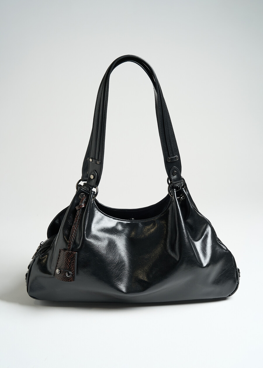 Bahia krinkle faux leather bag NERO Woman , image number 3