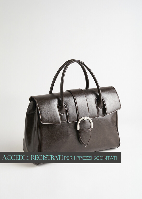 Barthel crinkled faux leather handbag MARRONE CAFFE Woman null