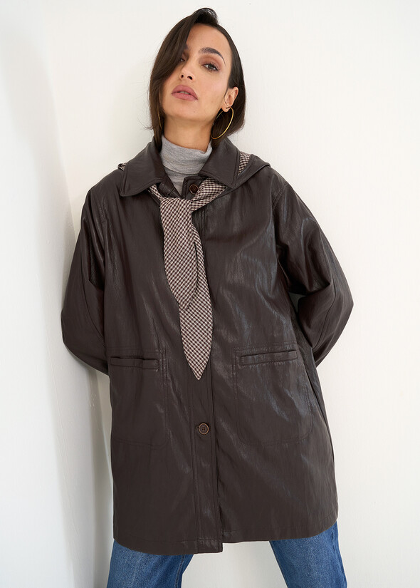 Gabriel faux leather coat MARRONE Woman null