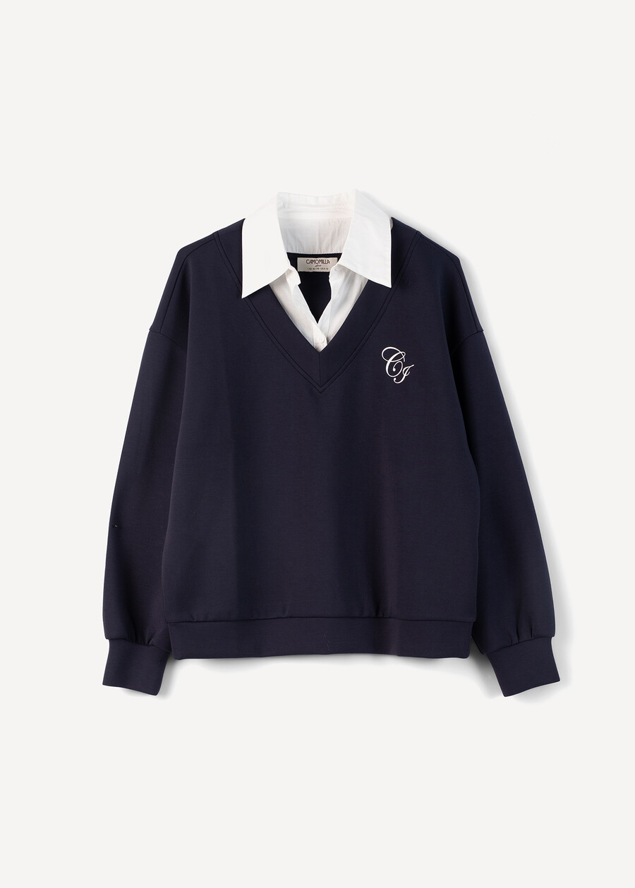 Felpa Fabiola effetto doppiocapo BLU Donna , immagine n. 5