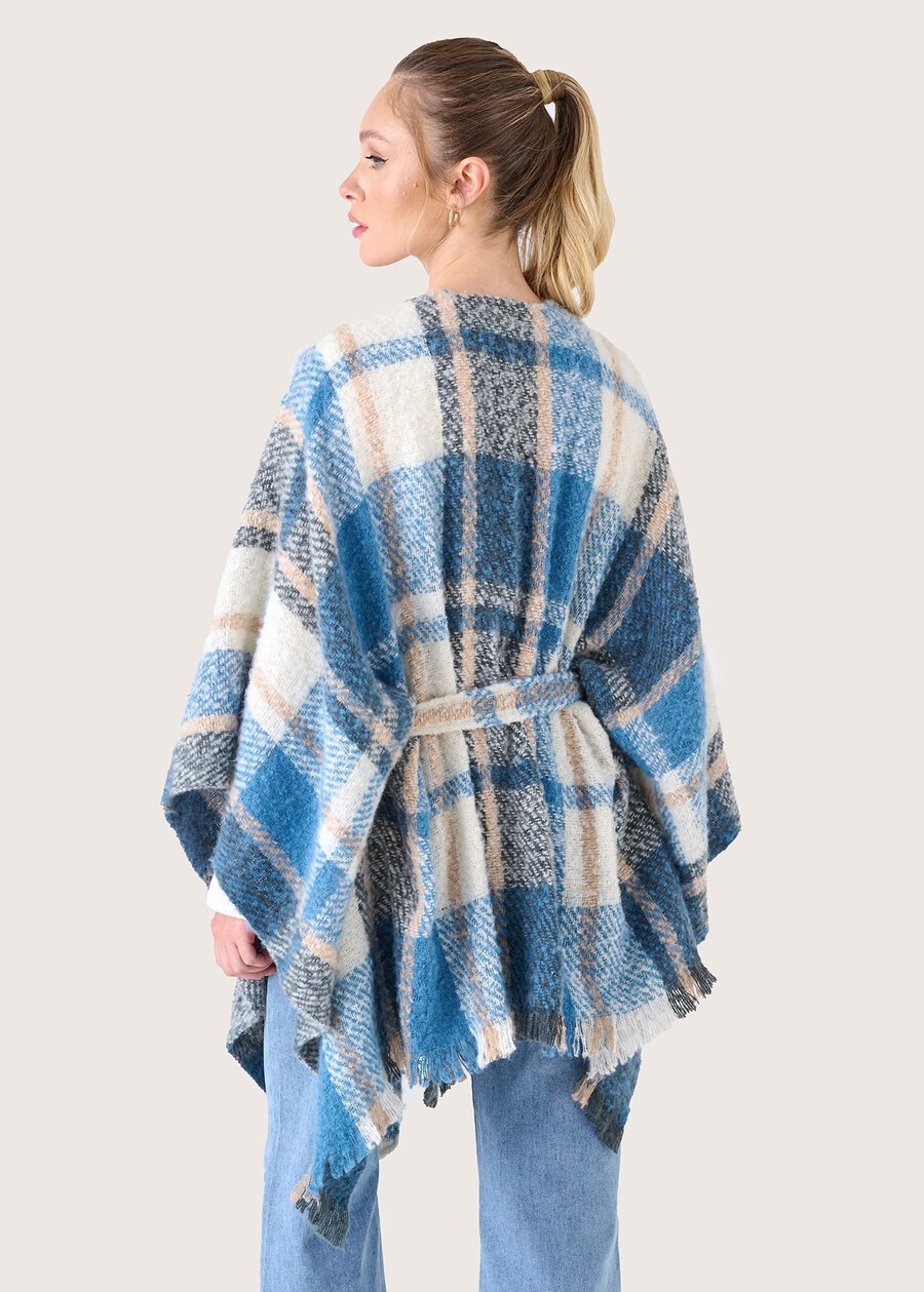 Mantella Marra con fantasia check BLUE COLONIALBEIGE TAUPE Donna , immagine n. 4