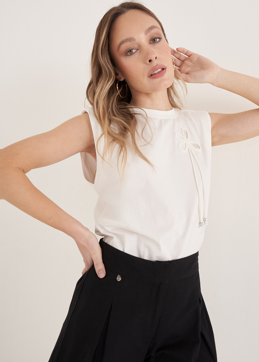 Canotta Tabita 100% Cotone BLUBIANCO WHITE Donna , immagine n. 2