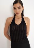 Top Talce effetto calza NERO BLACK Donna immagine n. 1