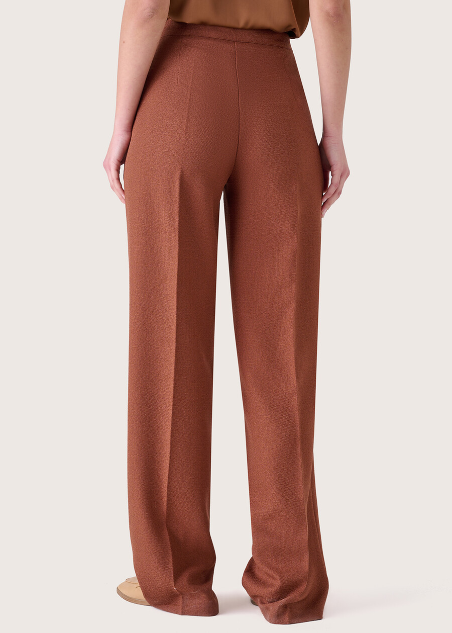 Pantaloni Plinio effetto stuoia MARRONE CACAO Donna , immagine n. 4