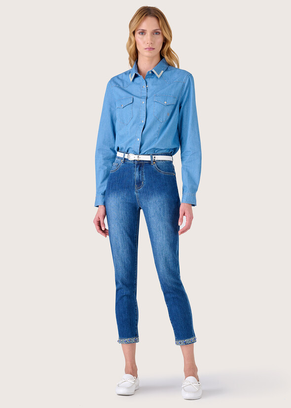 Paryl denim Capri trousers DENIM Woman null