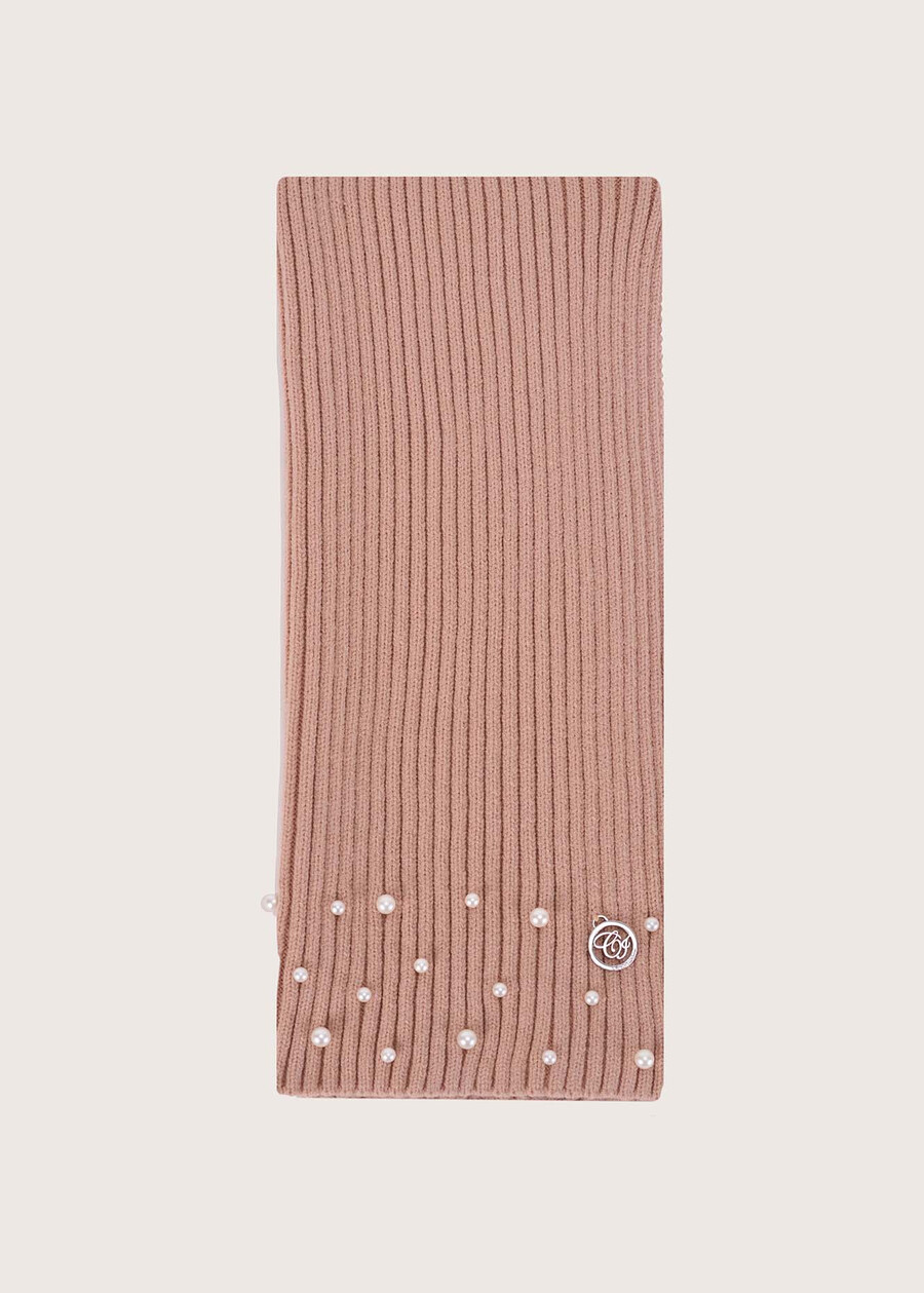 Scially scarf with pearls BEIGE DOESKIN Woman , image number 2