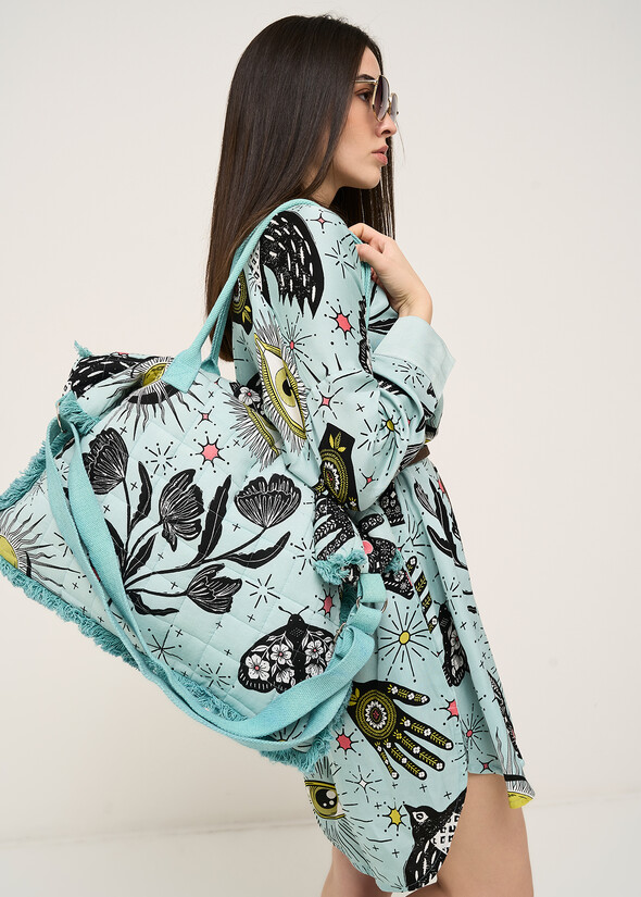 Shopping Blange con frange VERDE Donna null