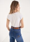 T-Shirt Suri in Cotone con Strass BIANCO WHITE Donna immagine n. 3