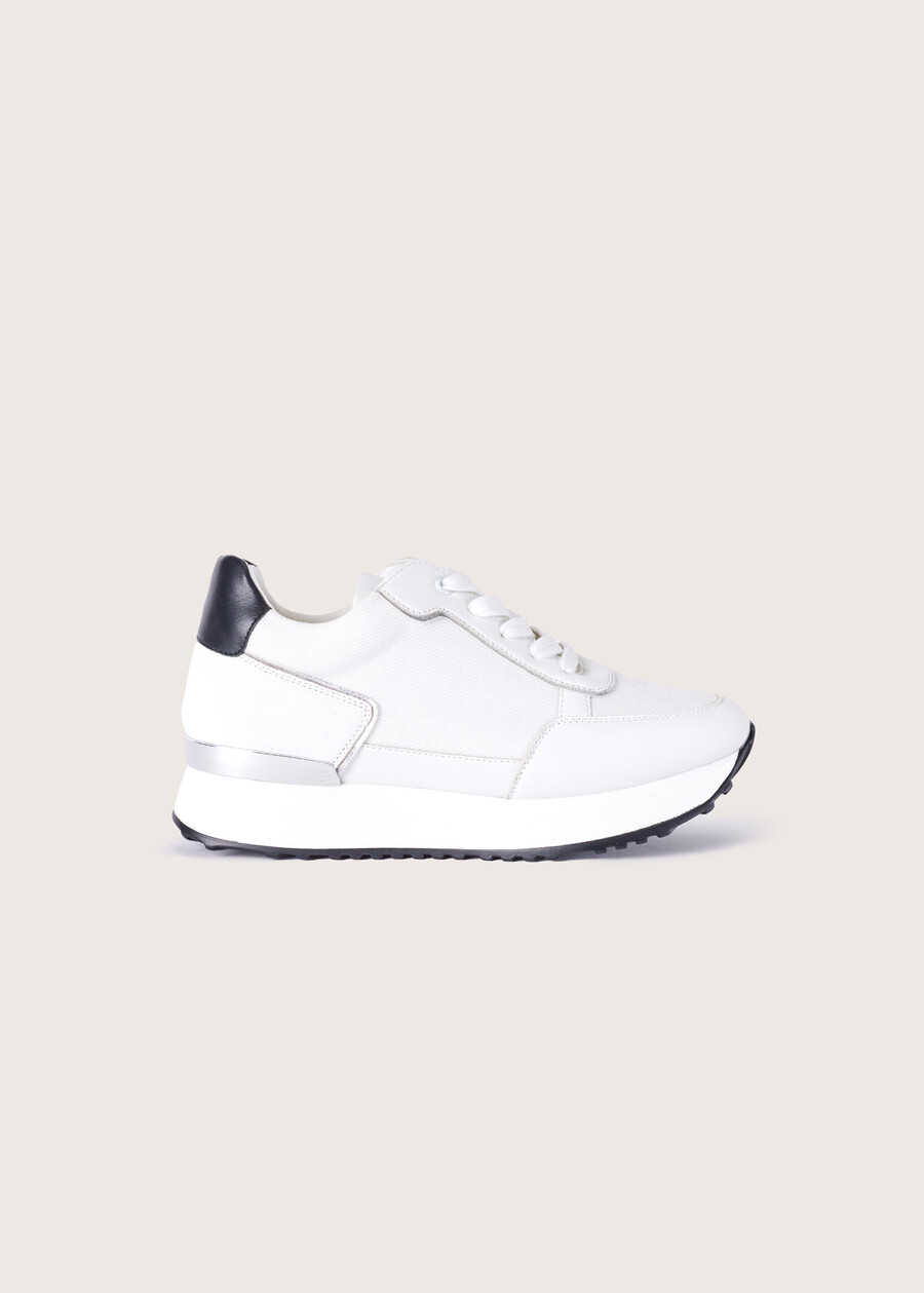 Sherlya mesh and eco-leather sneakers BIANCO WHITE Woman , image number 3