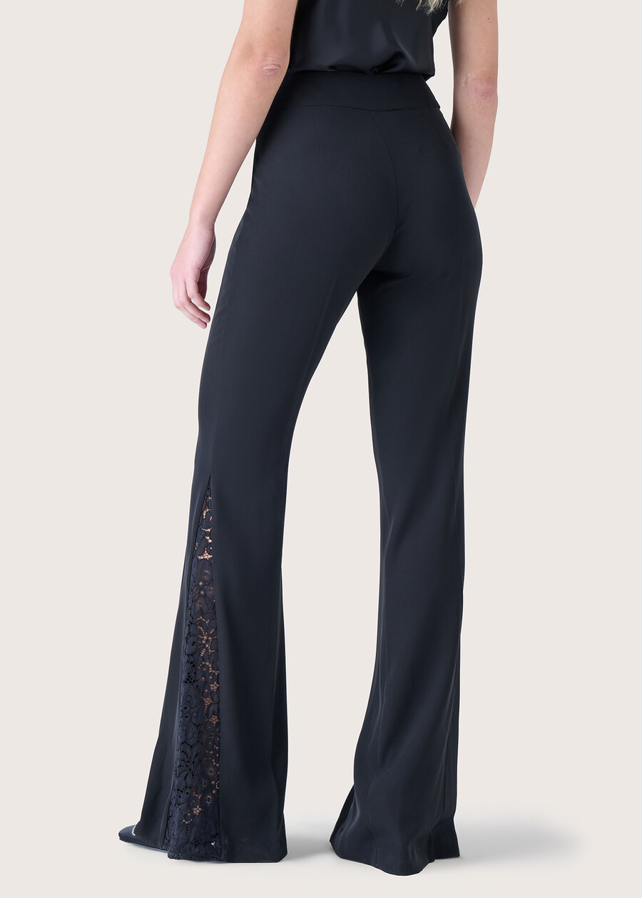Victoria cady and lace trousers ROSA FUCSIANERO BLACK Woman , image number 4