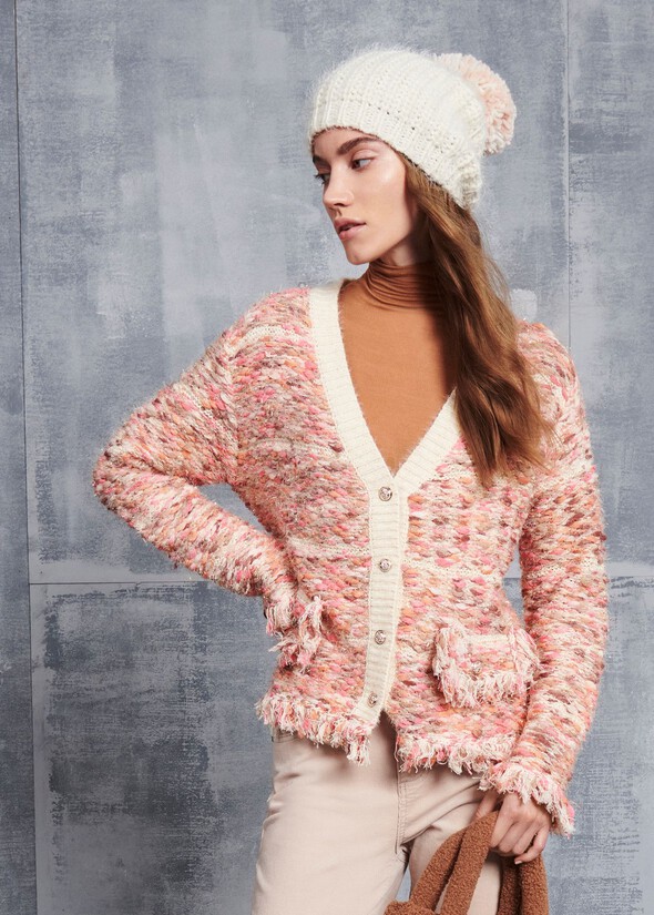 Catar bouclé fabric cardigan ROSA SILK Woman null