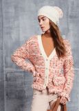 Catar bouclé fabric cardigan ROSA SILK Woman image number 1