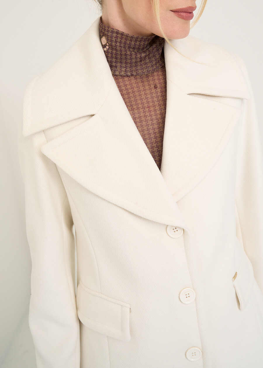 Cappotto monopetto Chris in panno diagonale BEIGE LATTE Donna , immagine n. 2