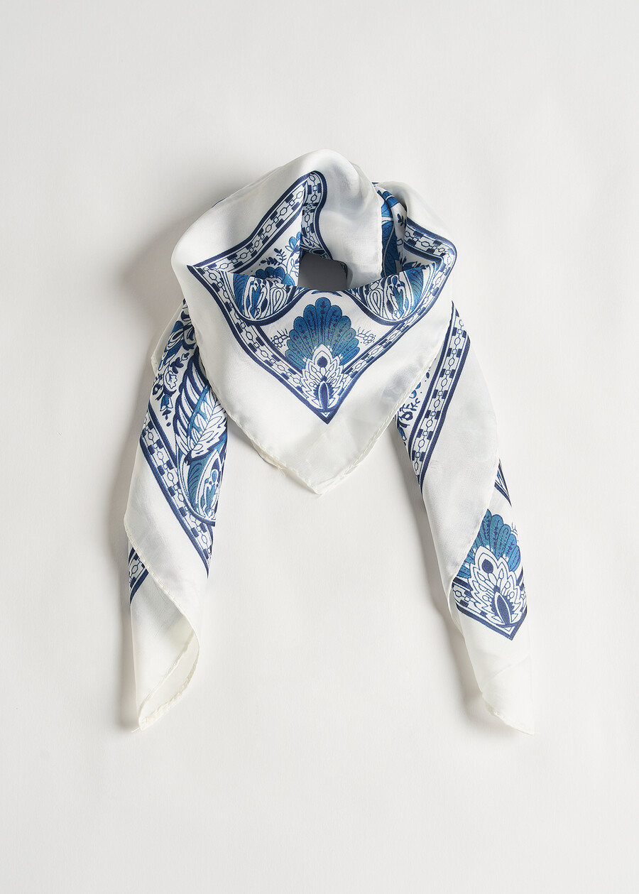Silvana cashmere print foulard BIANCO WHITE Woman , image number 2