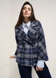 Cappotto corto Carl in boucl&eacute; a quadri BLU BLUE Donna immagine n. 2